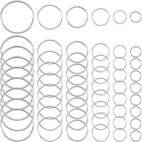 1 مربع 60pcs 15mm 20mm 26mm 32mm 38mm 50mm Ongles Buckles Multi Multi Silver O Rings Rings Round Round Bey Key Rings for Hardware Facs Dog Craft Projec
