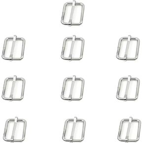 10PCS Metal Adjustable Slide Buckle Rectangle Strap Adjuster Triglides Slide Buckle for Bag DIY Accessories