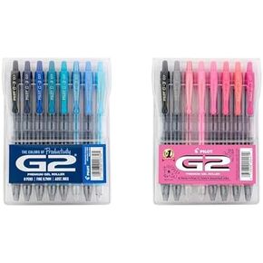 Pilot G2 Boost Premium Gel Roller Bundle: أكياس الإنتاجية والإيجابية 8 عبوات-ألوان متنوعة ، نقطة دقيقة (0.7 مم)