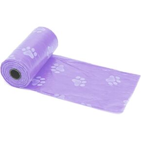 Poop Bags 1 x Plastic Dog Poop Bags Rolls Unscented Dog Waste Bags Leak Proof Doggy Roll for Outdoor Puppy Walking Travel Pet Waste Bags(Purple)