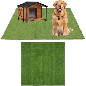GLOBREEN Extra Large Fake Grass for Dogs Potty Training, 5FT X 5FT Artificial Grass Outdoor Rug for Patio Balcony Pets Kennel, Waterproof Easy to Cut
