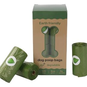 Dog Poop Bags Rolls, Cat Pop Bags, Doggie Pop Rolls,Pet Waste Bags, Leak-Proof, 120 Counts, 8 Rolls