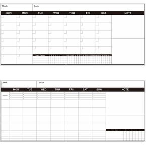 Dry Erase Undated One Month Wall Calendar, Erasable Monthly Weekly Calendar for Wall, Jumbo Laminated Whiteboard Wall Calendar, Never Folded, 17" by 40", Reversible