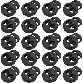 20Pcs Double Hole Spring Buckles Cord Stopper Buckle for Clothing Bag Belts Shoes Drawstring Closures 19x15x5mm