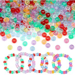 Laidanla 1000pcs توهج في حبات المهر المظلمة لسوار 6 × 9 ملم للخرز للشعر الضفائر بلاستي