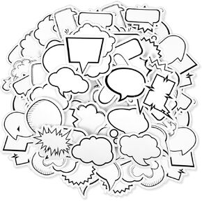 270Pcs Blank Bubble Sticker Labels to Write on Decorative Dialog Box Paper Stickers, Assorted Shape Cute Adhesive Labels for Writing Scrapbooking Water Bottle Journaling Envelope
