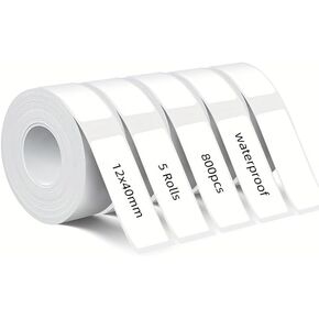 3Rolls شريط ملصق ملصق مختلط 12mmx40mm متوافق مع Phomemo D30 D35 صانع الملصقات مقاومة للماء ملصقات مخصصة ملصقات المكاتب البديل (الأصفر/الأحمر/الأزرق)