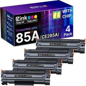 E-Z Ink 85A Black Compatible Toner Cartridge Replacement for 85A HP Laserjet Print Cartridge CE285A 85A CE285 Use for HP Laserjet p1102w P1102 P1109W M1217nfw M1212 M1212nf M1217 Pro Printer (4-Pack)