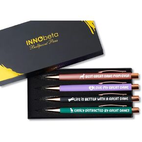 InnoBeta Great Dane Gifts, Dog Mom Gifts for Women, Ballpoint Pen Set of 4, Gifts for Dog Lovers for Mother's Day, Christmas, Birthday - Great Dane Mom