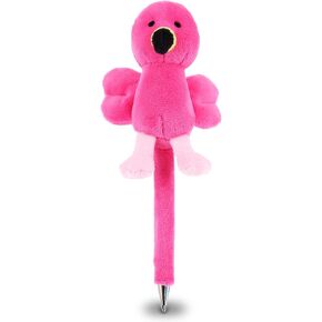 Dollibu Flamingo Plush Pen - طيور لطيفة وناعمة محشو بالحيوان لعبة قلم الحبر ، أداة كتابة فريدة من نوعها للمدرسة والمكاتب للأطفال والكبار