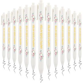 Fulmoon 75 Pcs Bridal Shower Pens Bulk Wedding Pens Favors Bachelorette Engagement Party Gifts Baby Shower Pen Prizes Souvenirs Bag Supplies for Guest Game Office School (Floral)