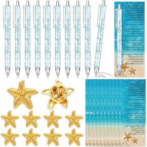 20 مجموعة من Starfish Story Homeoe Gift You Made A Vanter Point Pens Pens Inspirational بطاقات ملهمة مع دبابيس طية طية Starfish ، شكرًا لك هدية للممرضات في أسبوع العمل