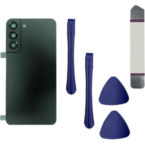 Galaxy S22 Plus Back Glass Cover Waterproof Housing Door Replacement with Camera Glass Lens for Samsung Galaxy S22+ Plus 5G + Tools (Phantom Green)