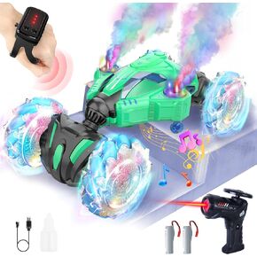 Bezgar Getture Sensing RC Stunt Car-80+ دقيقة ، سيارة تحكم عن بعد الأشعة تحت الحمراء مع الضوء والموسيقى ، بخاخ مزدوج ، سيارات RC 2.4 جيجا هرتز للأطفال ، ألعاب هدايا أعياد الميلاد للبنين والبنات من 6-8-12
