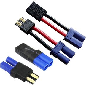 2pairs RC Lipo Battery Connector Adapter for Traxxas TRX Lipo Battery Plugh to EC5 mal