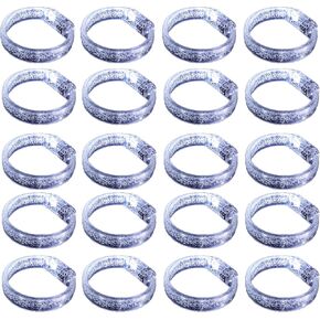 LED Light Up Bracelets ، White Glow Wristbands Party Party Favors Toys For Birthday و Halloween و Marnivals و Clear Case 50 Pack