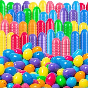 V-Opitos 1000 Pack Easter Plastic Eggs, Bulk 2.4'' Empty Easter Eggs in 8 Colors, Hinged Fillable Eggs for Easter Egg Hunt, Surprise Eggs, Basket Stuffers Fillers, Easter Party Favor for Kids