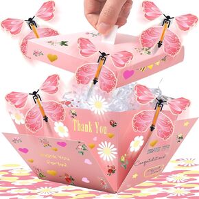 YWDBZJHS عيد الأم Flying Butterfly Spruse Beplosion Box ، صندوق الهدايا المتفجر الأزهار مع 5 أجهزة كمبيوتر Butterfly لعيد الأم ، عيد ميلاد أمي ، حفل زفاف ، حفلة ، الذكرى السنوية
