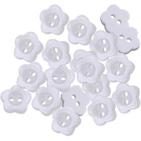 100 Pcs 11mm Flower Shape Buttons 2 Holes Resin Buttons Sewing Craft Buttons Ornament Embellishment Buttons Manual Button Decorations for Shirts Blouse