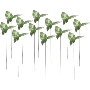 50pcs/مجموعة زهرة زهرة زهرة وهمية سلك الجذعية الجذعية الجذعية ديي ورقة السيقان الزهرة الاصطناعية Drift Craft Decor الصابون عقد زهرة الجذعية (10 بوصات ، أخضر)