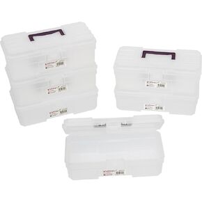 AKRO-MILS 12 بوصة Probox Plastic Art Supplox ، Hobby أو Craft Storage Toolbox ، Model 09912Clpur ، (12 بوصة × 5-1/2 بوصة × 4 بوصة) ، واضحة ، 6 عبوات