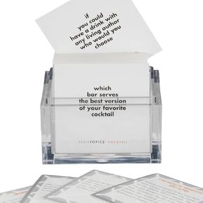 Tabletopics cocktail Question Card Game - 135 بطاقات بداية المحادثة التي تتميز بالأسئلة والحقائق والاقتباسات ووصلة مشروبات مختلطة ولعبة الحفلات الممتعة للبالغين