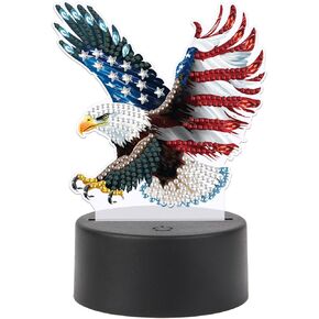 Jishshay Diamond Painting Light Light Art Table Lamps Gem Gem LED LED LED GEM Desk Desk Lamp Mosaic Kits for البالغين مجموعات DIY للبالغين مع علم أمريكي خاص على شكل خاص in Kuwait