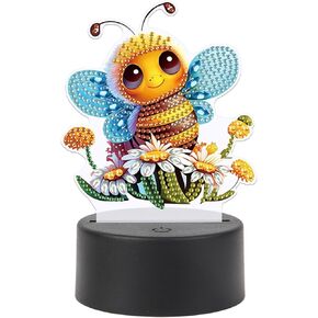 JISHSHAY Diamond Painting Night Light Diamond Art Table Lamps Gem Art LED Lights Gem Painting Desk Lamp Mosaic Kits for Adults DIY Kits for Adults with Special Shaped American Flag Eagle