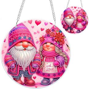 GHKUD EASTER Diamond Painting Prayant Ornament للبالغين مزدوج الوجهين ، بيض الأرنب الماس معلقة ، قلادة DIY الخاصة بلوحة ألواح الكريستال الماسي للأحجار الكريمة للنافذة المنزلية