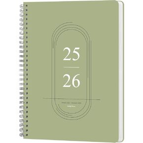 Doura Monthly Planner 2025-2026 ، كتاب التقويم ، مخطط التقويم 2025-2026 ، يناير 2025-ديسمبر 2026 ، 7 "× 9.5" ، 24 شهرًا للتخطيط المنزلي للمكاتب المدرسية ، الأخضر