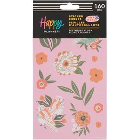 حزمة ملصقات Happy Planner المكونة من 10 صفقة للتقويمات والمجلات والمشاريع ، وملحقات سجل القصاصات ، والزهور الريش