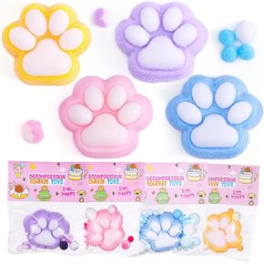 4pcs ألعاب كبيرة من القطط القاتمة للأطفال ، Kawaii Cat Paw Mochi Squishy Sensory Toys for Kids and Come ، Fufu Fufu Rall Taba Taba Taba Taba Taba Taba For Leaff