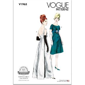 Vogue Vintage 1963 Misses 'One Piece One Sevial ​​Dress Pattern Kit ، Design Code V1965 ، 18-20-22-24-26 ، Multicolor