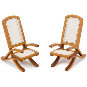 Cutemini 2pcs Retro Vintage Brown Wooden 1:12 Scale Dollhous