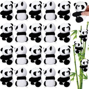 24 Pcs Panda Party Favors 4 Inch Finger Panda Plush Clips Curtain Holder Stand Note Clip Stand Photo Holder Cute Panda-s Doll Finger Toy for Home Decoration Plant Pots Bonsai Craft