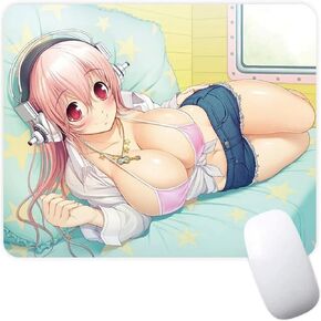 Super Super Sonico Anime Manga Video Game Non-Slip Mousepad Gaming Computer Mouse Pad Pad Desktop Mouse Mouse مع حافة مخيطية 7.1 × 8.7 بوصة