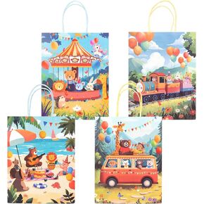 أكياس هدايا لعبة Kauai Sun 16PCS ، أربعة تصميمات فريدة من نوعها حقائب جيدة للبنين فتيات الأطفال ، والألعاب.