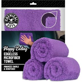 Chemical Guys MIC35003 Happy Ending Edgeless Microfiber Towel, Blue (16 in. x 16 in.) (Pack of 3) in Kuwait