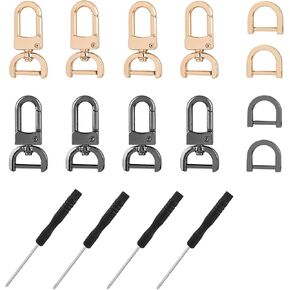 Framendino ، 4 حزمة 5/8 بوصة قابلة للانفصال قابلة للانفصال خطاف الدوران مع 4pack الحلقات د الحلقات في القيود والفك البراغي لمحفظة مفاتيح حزام الأليف استبدال الأجهزة