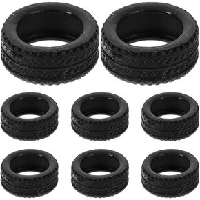 8pcs 1:64 Scale Rc Car Rubber Tire, Replacement Tires for Miniature Cars, Easy to Install, Black, 0.43 * 0.43 * 0.19inch, for DIY Model Car Accessories