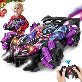 Remote Control Car,4WD Gesture Sensing RC Stunt Car with Light Music Spray, Rechargeable Racing Toy Gift 3 4 5 6 7 8 Year Old Boys Girls Kids