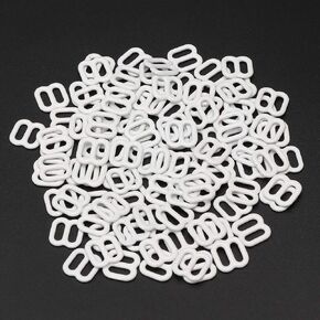 Ququtwo 100pcs Lingerie Metal Lingerie قابل للتعديل برا حلقات حلقات الألباس DIY 6MM-15MM أبيض