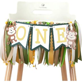 شعار قرد عيد الميلاد الأول - Safari Jungle Party Chair Decor