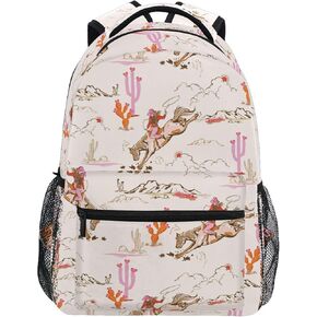 Fisyme Cowgirl Western American Laptop Backpack Bag Bookbag Casual Travel Hiking Computer Notebooks Daypacks