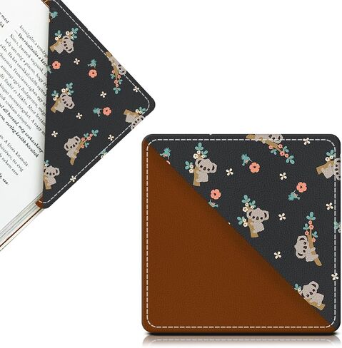 Cute Leather Bookmarks, Fun Triangle Making Corner Bookmark, Book Accessories for Reading Book Lovers, Unbreakable Page Markers for Women Men Cute Koala Flowers in Kuwait