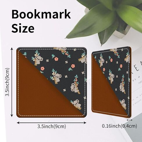 Cute Leather Bookmarks, Fun Triangle Making Corner Bookmark, Book Accessories for Reading Book Lovers, Unbreakable Page Markers for Women Men Cute Koala Flowers in Kuwait