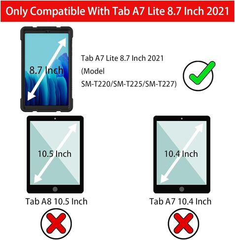علبة Samsung Galaxy Tab A7 Lite 8.7 بوصة 2021 ، مع Kickstand ، والسيليكون المضاد للانزلاق ، وعرة مقاومة للصدمات لسيارة Samsung Galaxy Tablet A7 Lite Case للأطفال (الذهب الوردي) in Saudi Arabia