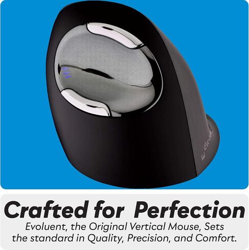 Evoluent – Inventor of The Vertical Mouse – VMDMW Ergonomic Vertical Mouse Right Hand Med USB Wireless, Sculpted for Comfort, Reduces Wrist Strain, 4 Speeds, 6 Customizable Buttons in Windows in Kuwait