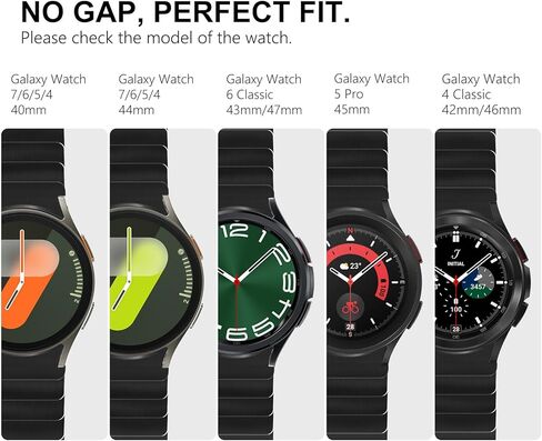 FULLIFE Compatible with Samsung Galaxy Watch 7 6 5 4 Band 40mm 44mm, Stainless Steel Metal with Magnetic Clasp No Gap Band Galaxy Watch 5 Pro/Classic 6/Classic 4/FE for Men 47mm 46mm 45mm, Silver in Kuwait