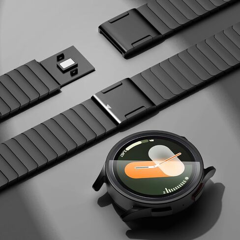 FULLIFE Compatible with Samsung Galaxy Watch 7 6 5 4 Band 40mm 44mm, Stainless Steel Metal with Magnetic Clasp No Gap Band Galaxy Watch 5 Pro/Classic 6/Classic 4/FE for Men 47mm 46mm 45mm, Silver in Kuwait